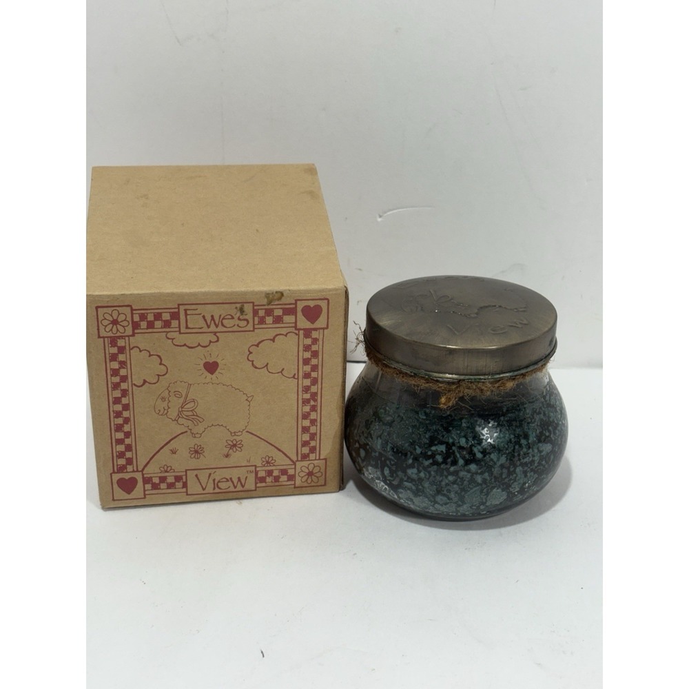 Ewe's Ewes View Candle In A Jar Capri Blue Green Wax 1 Wick  New